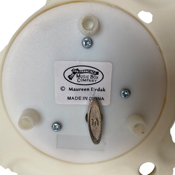 San Francisco Music Box Co Ceramic Nativity Scene Gold Silent Night Christmas - Picture 5 of 11